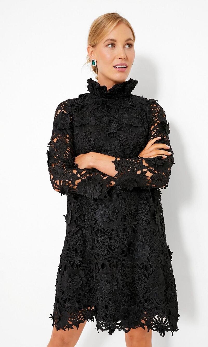 Tuckernuck Daphne Dress Black Guipure Lace
